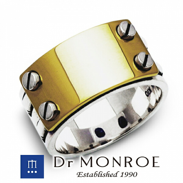 Dr MONROE ドクターモンロー 18金 ビスプレートリング ワイド プレート 板 メカ メカニカル 機械 マシン ビス ブランド シルバーアクセの通販は 104,500円
