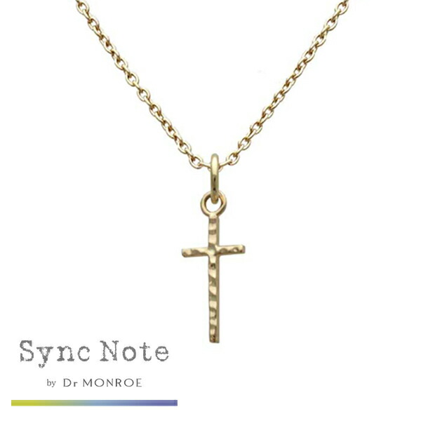Dr MONROE ドクターモンロー シンクノート K10 タタキクロス ペンダント チェーン付き 金 10K 10金 ゴールドネックレス ゴールドアクセ ブランド メンズ