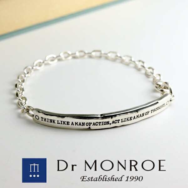 Dr MONROE ドクターモンロー プレート チェーン ブレスレット 英字 メッセージ シルバーブレスレット メンズブレスレット シルバー