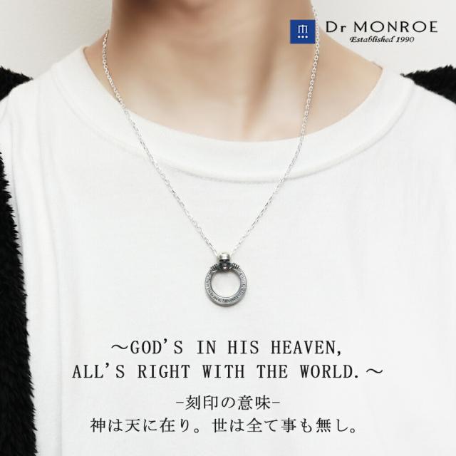 Dr MONROE ドクターモンロー リバティ スカル ネックレス チェーン付き メンズ ペンダント ドクロ 髑髏 骸骨 リング シルバー925 シルバー 輪っか_2