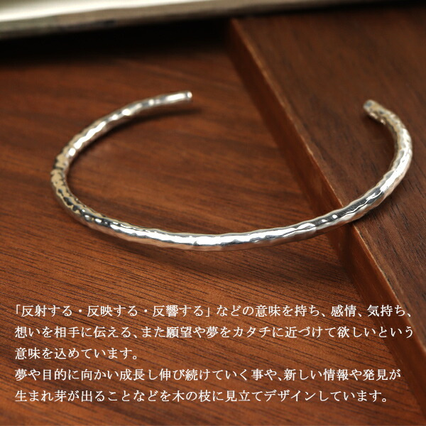 DROPS 槌目 バングル シルバー925 銀 サステナブル リサイクル 再利用 SDGs シルバーバングル 凹凸 デコボコ 細め 上品 大人 スマート_3