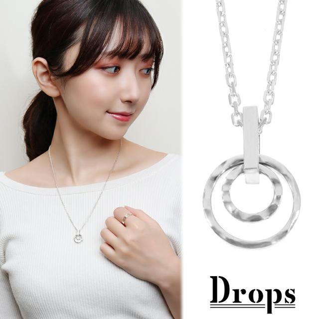 DROPS グロース リング S シルバー ネックレス チェーン付き レディースネックレス ペンダント シンプル 輪 輪っか 槌目 鎚目 リングネックレス