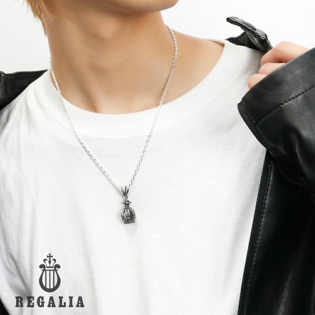 REGALIA ロード クラウン シルバー ネックレス ペンダント ペンダントトップ メンズネックレス 王冠 オニキス アクセサリー メンズ 男性 彼氏 夫 旦那_2