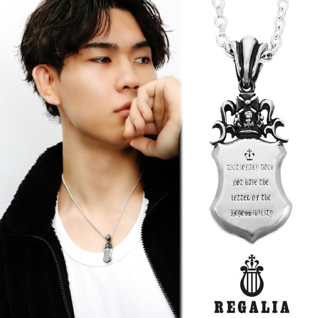 REGALIA ナップ エンブレム シルバー ネックレス ペンダント ペンダントトップ メンズネックレス プレート 紋章 メンズ 男性 彼氏 夫 旦那 誕生日