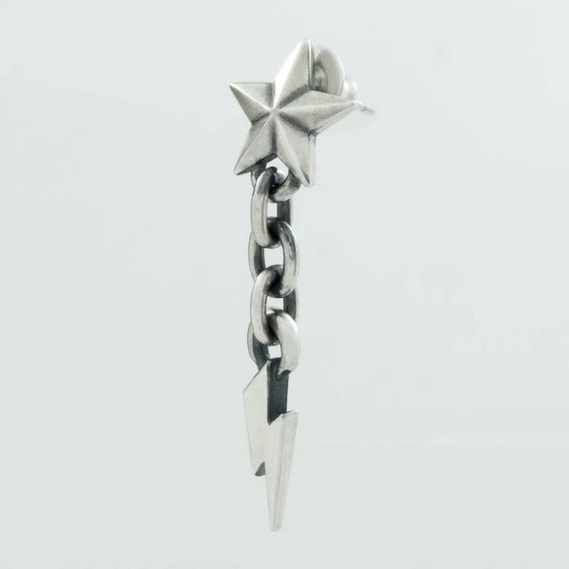 Rock and Justice EDEN エデン タイニースターピアス ウィズ ライトニングチェーン 1P 片耳用 シルバー925 ブランド シルバーアクセサリー Tiny Star_1