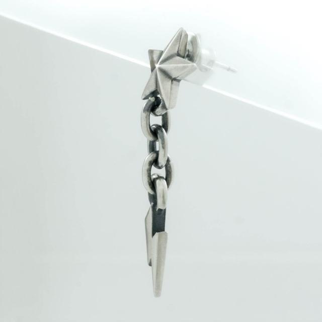 Rock and Justice EDEN エデン タイニースターピアス ウィズ ライトニングチェーン 1P 片耳用 シルバー925 ブランド シルバーアクセサリー Tiny Star_2