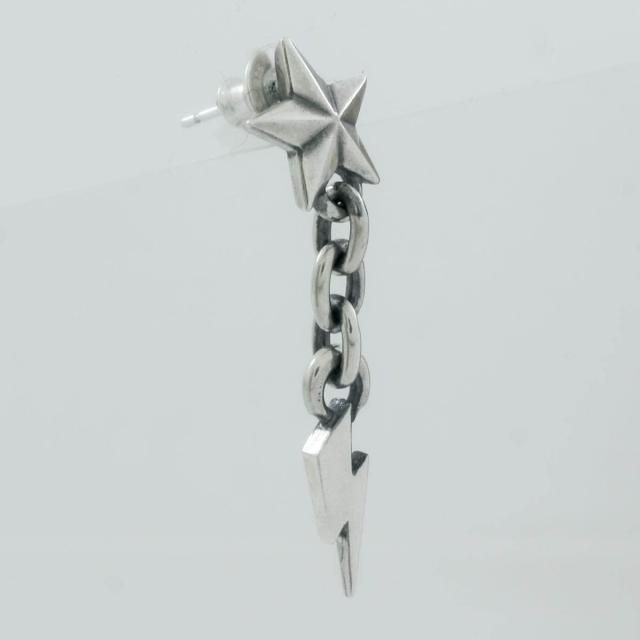 Rock and Justice EDEN エデン タイニースターピアス ウィズ ライトニングチェーン 1P 片耳用 シルバー925 ブランド シルバーアクセサリー Tiny Star_3