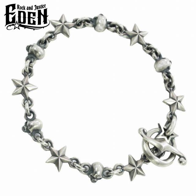 Rock and Justice EDEN エデン タイニースターアンドスカルブレスレット サイド 腕輪 シルバー925 ブランド シルバーアクセサリー Tiny Star & Skull