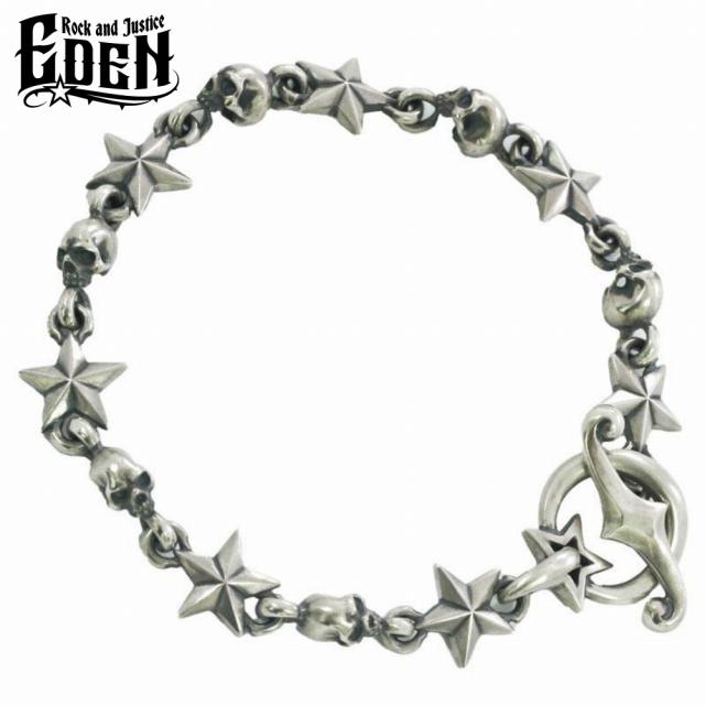 Rock and Justice EDEN エデン タイニースターアンドスカルブレスレット 腕輪 シルバー925 ブランド シルバーアクセサリー Tiny Star & Skull