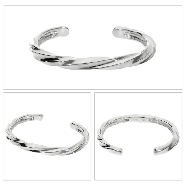 emerge エマージュ ツイスト バングル シルバーバングル シルバー シルバー925 シルバーアクセ シンプル カジュアル ブレスレット 腕輪 メンズ 男性_5