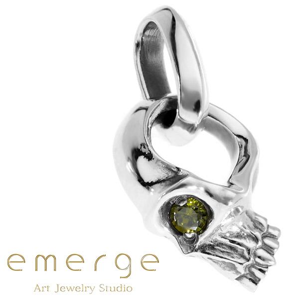 emerge エマージュ ハーフ スカル ペンダントトップ チェーンなし シルバー ネックレストップ ネックレス ペンダント トップ ヘッドの通販は