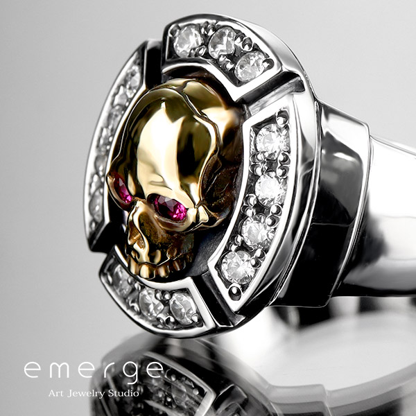 emerge エマージュ ラグジュアリー スカル リング 10〜30号 指輪 シルバーリング シルバー シルバー925 シルバーアクセ ドクロ 髑髏 骸骨_5