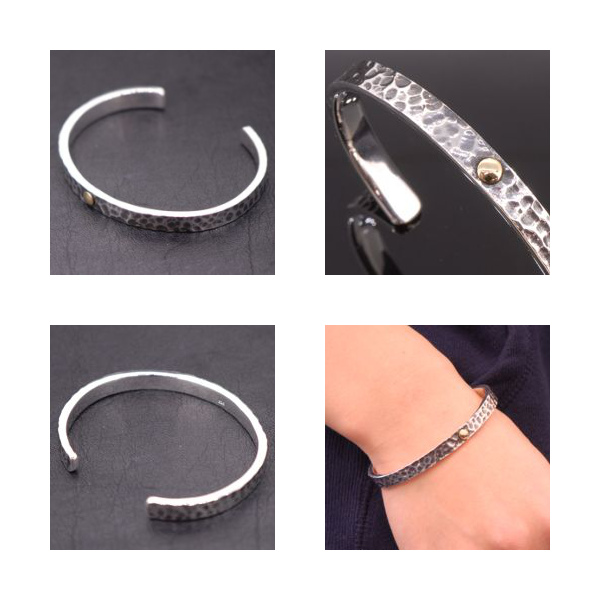 ichi バングル 槌目 シルバー ブレスレット 純銀 イチ レディース