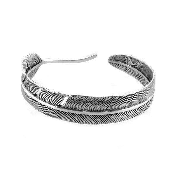 フェザー バングル 羽根 ネイティブ イーグル ブレスレット バングル 腕輪 シルバー925 銀 シルバーアクセサリーの通販は 26,017円