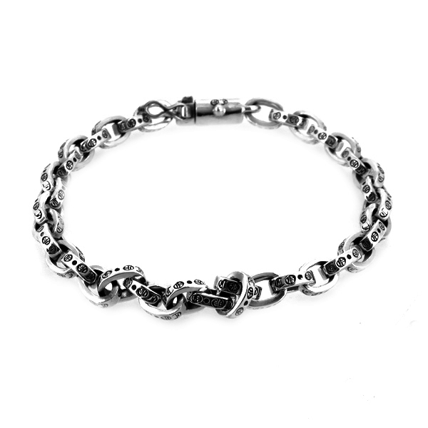 ゴシック チェーンブレスレット あずき ロール ブレスレット バングル 腕輪 シルバー925 銀 シルバーアクセサリー