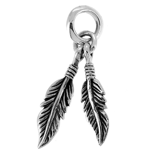 フェザー ペンダントトップ ペンダントヘッド(チェーンなし) 羽根 ネイティブ 2連 ネックレス ペンダント シルバー925 銀の通販は 5,544円