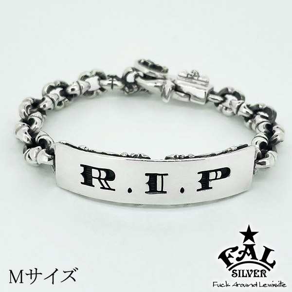 F.A.L ラージ R.I.P ブレスレット トリガー スナップ タイプ M シルバー メンズ シルバー925 プレート チェーン シルバーブレスレット ブ