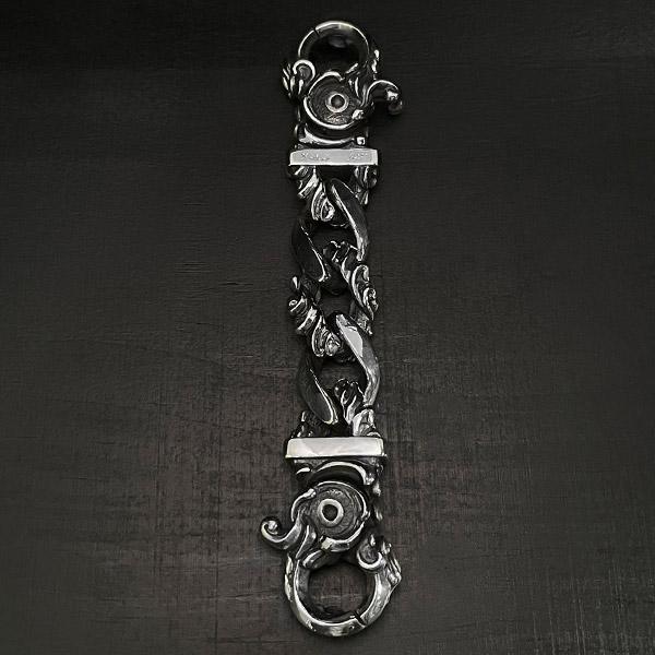 F.A.L アラベスク リーフ クリップ コンビネーション キーチェーン ミディアムタイプ メンズ 鍵 収納 キーホルダー チェーン 鎖 シルバー 925_1