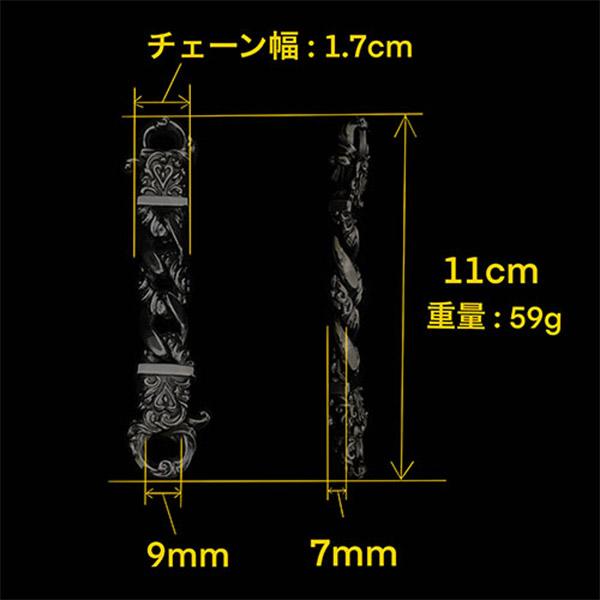 F.A.L アラベスク リーフ クリップ コンビネーション キーチェーン ミディアムタイプ メンズ 鍵 収納 キーホルダー チェーン 鎖 シルバー 925_10