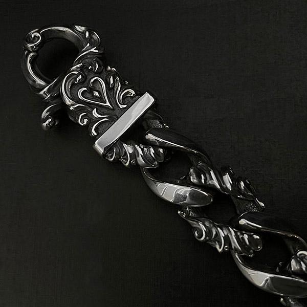 F.A.L アラベスク リーフ クリップ コンビネーション キーチェーン ミディアムタイプ メンズ 鍵 収納 キーホルダー チェーン 鎖 シルバー 925_2