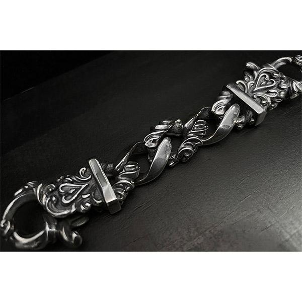 F.A.L アラベスク リーフ クリップ コンビネーション キーチェーン ミディアムタイプ メンズ 鍵 収納 キーホルダー チェーン 鎖 シルバー 925_3