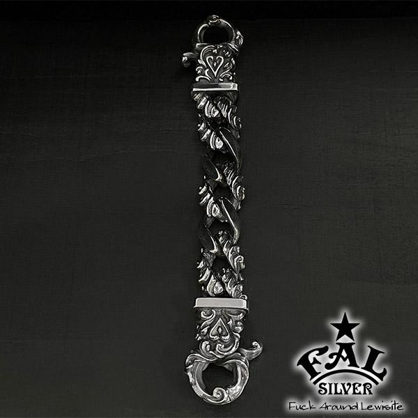 F.A.L アラベスク リーフ クリップ コンビネーション キーチェーン ロングタイプ メンズ 鍵 収納 キーホルダー チェーン 鎖 シルバー 925の通販は