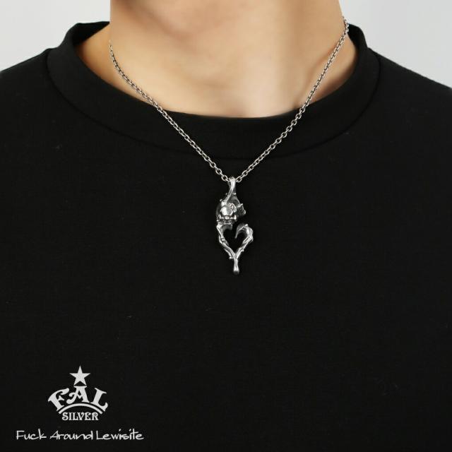 F.A.L スウィル パターン ハート ペンダント シルバー ネックレス 