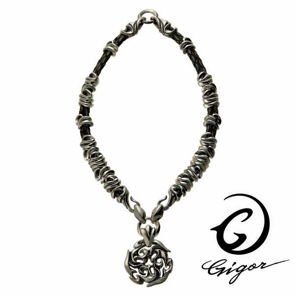 GIGOR ジゴロウ シンボライズネックレス SYMBOLIZE series シンボライズシリーズ 透かし 立体 渦巻 スパイラル メンズ ネックレス ブランドの通販は