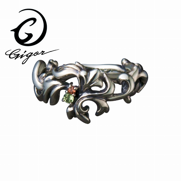 GIGOR ジゴロウ フォードルストーンリング FUROPPU series フロップシリーズ 透かし 立体 アラベスク 唐草 ツタ アイビー 天然石