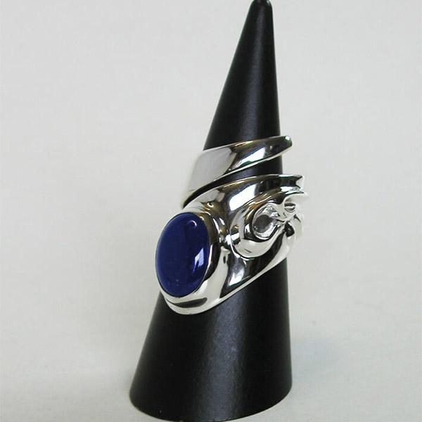 Give Me a Wing スパイラル リング ラピスラズリ メンズ 18~30号 指輪 フリーサイズ シルバー925 シルバー 天然石 ブルー 青 ラピス 男性の通販は