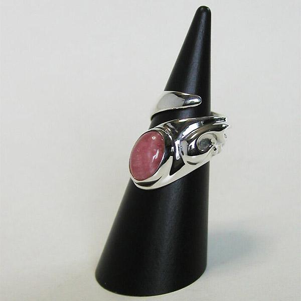 Give Me a Wing スパイラル リング インカローズ レディース 10~23号 指輪 フリーサイズ シルバー925 シルバー 天然石 ロードクロサイト ピンク 桃色