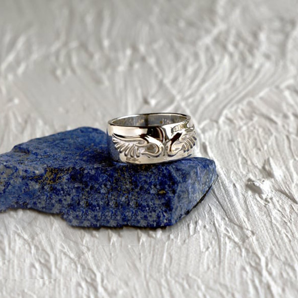 Give Me a Wing 平打ち ウイング リング メンズ 18~30号 指輪 シルバー925 シルバー シルバーリング 翼 羽 アクセサリー 幅広 大きい 大きめ