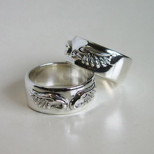 Give Me a Wing 平打ち ウイング リング メンズ 18~30号 指輪 シルバー925 シルバー シルバーリング 翼 羽 アクセサリー 幅広 大きい 大きめ_1