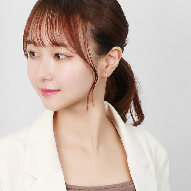 Irise coffret K10 ゴールド 4.5mm ローズクォーツ ピアス 2P 両耳用 レディースピアス 10金 4月 誕生石 天然石 ミラーボールカット シンプル 小さめ_3