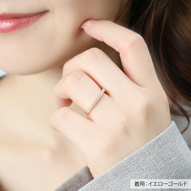 3種類から選べる ダイヤモンド ハーフエタニティ リング 指輪 6〜18号 K18 18金 18k Pt900 ゴールド 天然 ダイヤ ピンクゴールド イエローゴールド_3