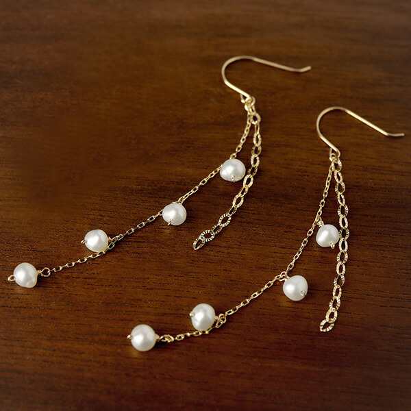 4℃ ヨンドシー パール 真珠 ダイヤモンド ピアス 2点セット