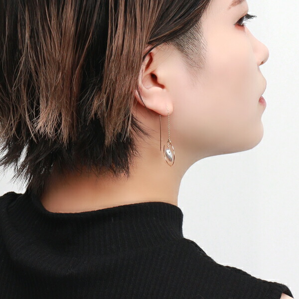 Irise coffret 淡水真珠 メタリック バロックパール サークル アメリカンピアス 2P 両耳用 K10 ゴールド 10金 10K 淡水パール 真珠 パール グレー