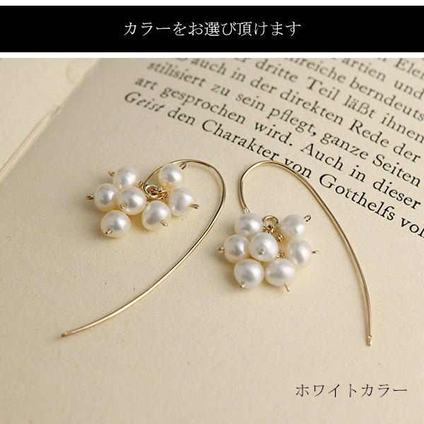 Irise coffret K10 ゴールド パール 真珠 バロックパール ピアス ホワイト シルバー 2P 両耳用 レディース 10金 10k フック ドロップ 揺れる ぶら下がり_1