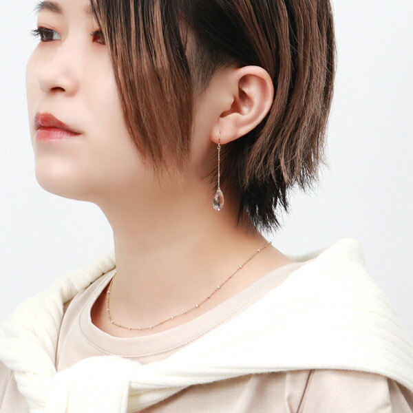 Irise coffret 天然 アメトリン ドロップ フックピアス 2P 両耳用 K10 ゴールド 10金 10K アメジスト シトリン 2月 11月 誕生石 天然石 ロングピアス_4