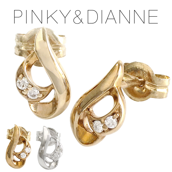 ピンキー&ダイアン ダイヤモンド キャンドル ゴールド ピアス K10