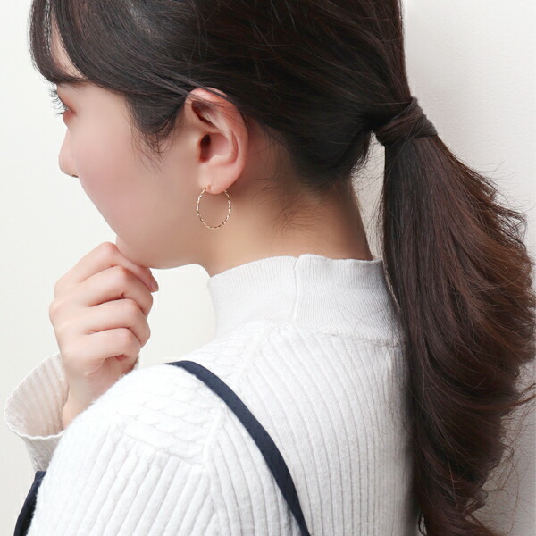 K18 ゴールド フープピアス 2P 両耳用 18金 18k イエローゴールド 地金