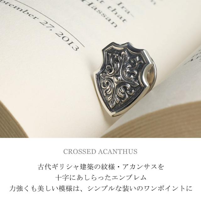Guardia ガルディア クロス アカンサス ピンブローチ シルバー 盾 エンブレム 紋章 アラベスク 唐草 十字架 ブランド Crossed Acanthus ラペルピン_1