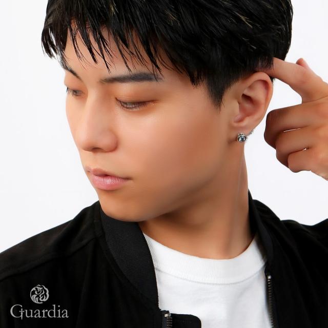 Guardia ガルディア Aster アステール しろがね色 ピアス 1P 片耳用 メンズピアス 酸化ジルコニウム せつ然たる 黒 黒いこと 一粒ピアス 唐草 アラベスク 飾りつけ