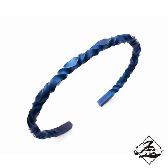 Hizm ゆらぎフルツイストバングル 紫紺 純チタン バングル 15-20cm チタンアクセサリー 腕輪 金属アレルギー アレルギーフリー 上品 きれいめ きれい