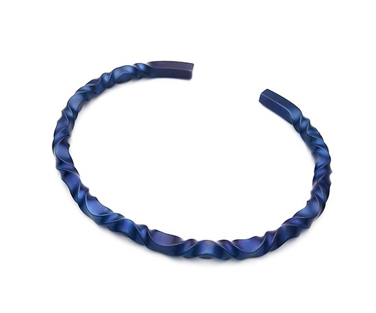 Hizm ゆらぎフルツイストバングル 紫紺 純チタン バングル 15-20cm チタンアクセサリー 腕輪 金属アレルギー アレルギーフリー 上品 きれいめ きれい_1