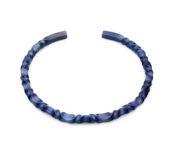Hizm ゆらぎフルツイストバングル 紫紺 純チタン バングル 15-20cm チタンアクセサリー 腕輪 金属アレルギー アレルギーフリー 上品 きれいめ きれい_2