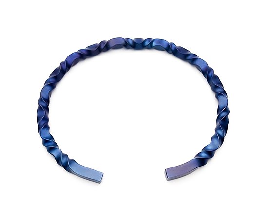 Hizm ゆらぎフルツイストバングル 紫紺 純チタン バングル 15-20cm チタンアクセサリー 腕輪 金属アレルギー アレルギーフリー 上品 きれいめ きれい_4