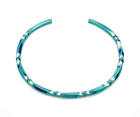 Hizm チタンバングル 流水に空 オーロラ 純チタン バングル 15-20cm チタンアクセサリー 腕輪 金属アレルギー アレルギーフリー 上品 きれいめ きれい_1