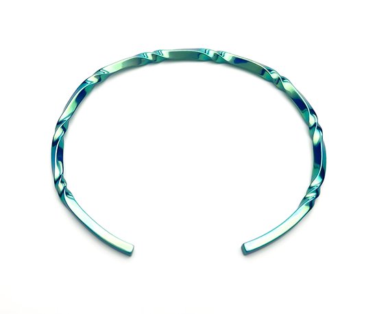Hizm チタンバングル 流水に空 オーロラ 純チタン バングル 15-20cm チタンアクセサリー 腕輪 金属アレルギー アレルギーフリー 上品 きれいめ きれい_2