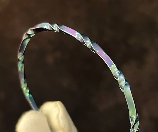 Hizm チタンバングル 流水に空 オーロラ 純チタン バングル 15-20cm チタンアクセサリー 腕輪 金属アレルギー アレルギーフリー 上品 きれいめ きれい_4